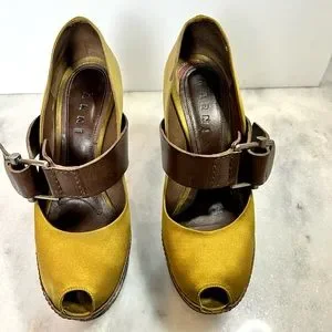 Marni | Shoes | Marni Platform Mary Jane Satin Mustard Peep